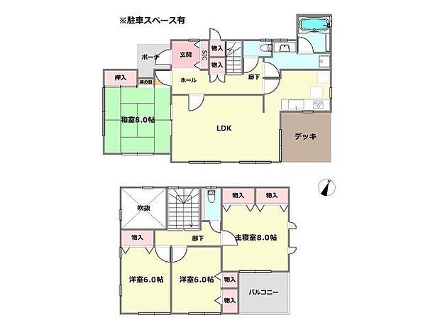 川西市美山台2丁目中古戸建(4LDK)の間取り