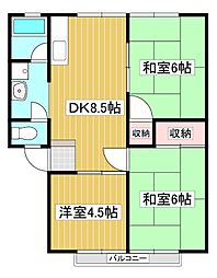 すみれハイツ1 3DKの間取図画像