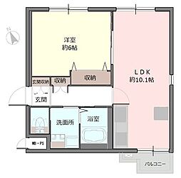 サニーサイド吉祥寺 1LDKの間取り