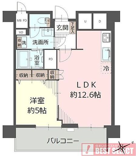 ■専有面積：40．70平米の1ＬＤＫリフォーム施工マンション！