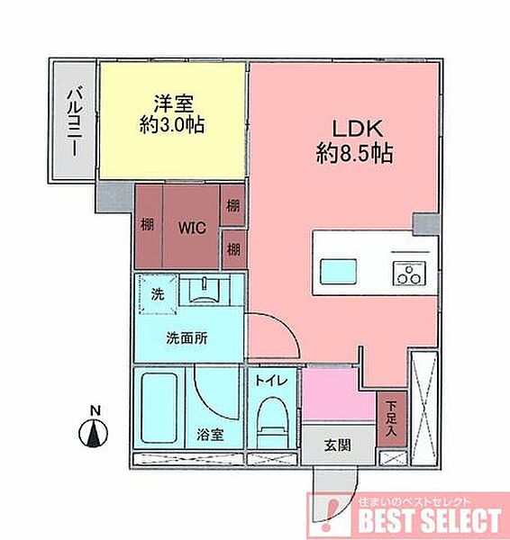専有面積：32．20平米の1ＬＤＫ！