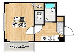 メゾン西尾 1Kの間取図画像