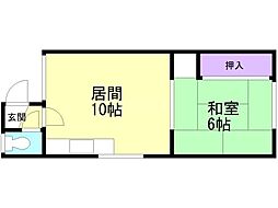 セカンドマンションボーニ 1LDKの間取図画像