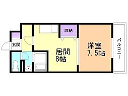 コンフォート・ヴィラ 1LDKの間取図画像