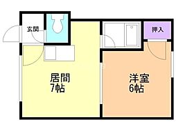 コーポ32 1DKの間取図画像