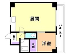 ルーファー高木 1LDKの間取図画像