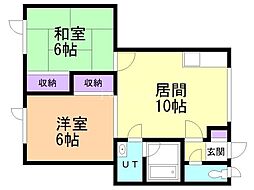 KHコーポ 2LDKの間取図画像