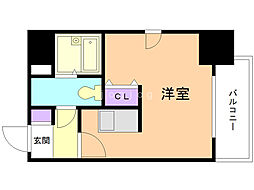 アストリア北大前 4階ワンルームの間取り