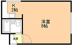 グリーンハイム 1Kの間取図画像