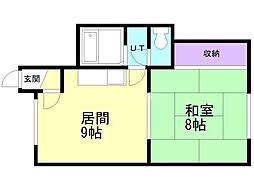 ミドルコーポ 1LDKの間取図画像