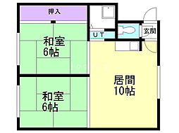 コーポ柴田 2LDKの間取図画像