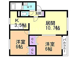 間取図画像 2LDK