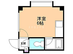 ガーデンヒルズ32 ワンルームの間取図画像