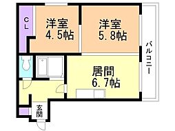 間取図画像 2DK