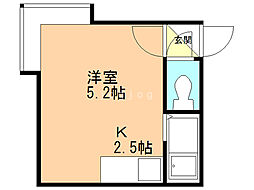 ピュア307 1Kの間取図画像