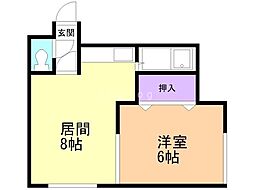プラザイン396 1LDKの間取図画像