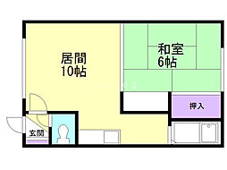 第2マンションエイダイ 1LDKの間取図画像