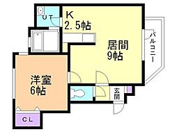 グランシード1 1LDKの間取図画像