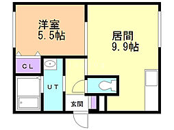 レグルス14 3階1LDKの間取り