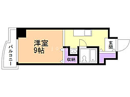 メゾンクレスト北大前 1Kの間取図画像