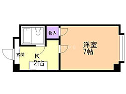 ノースヴィラN27 1Kの間取図画像