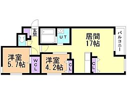 Harness麻生 (ハーネスアサブ) 2LDKの間取図画像