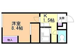 レオパレスあしがら 1Kの間取図画像