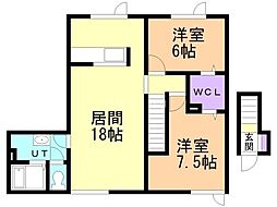 ハイツラベンダー 2LDKの間取図画像