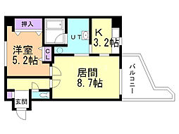 サンフラワー24 1LDKの間取図画像