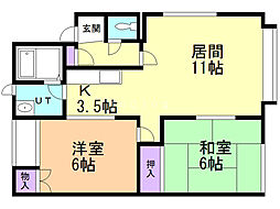 コート・グロウ 2LDKの間取図画像