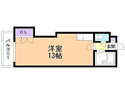 グランドハイツ当別 ワンルームの間取図画像