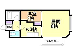 グランデ麻生 1LDKの間取図画像