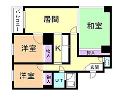 カネ山マンション 3LDKの間取図画像