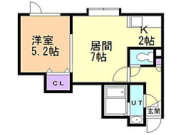 フェアリー 1LDKの間取図画像