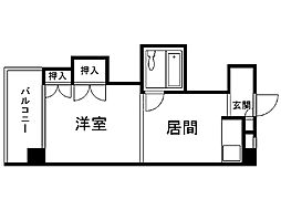 エルムハイデンス 1DKの間取図画像