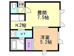 レグルス麻生 1LDKの間取図画像