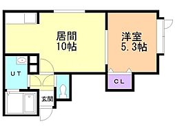 ノースリバー緑苑台 1LDKの間取図画像