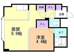 ダイアパレス北34条 1LDKの間取図画像
