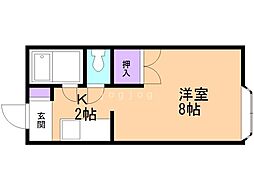 藤井ビル北10条 1Kの間取図画像