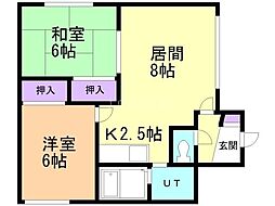 ハイツチェリオ 2LDKの間取図画像