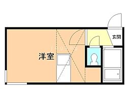 コーポJUN北 ワンルームの間取図画像