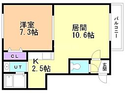エスポワール1 1LDKの間取図画像