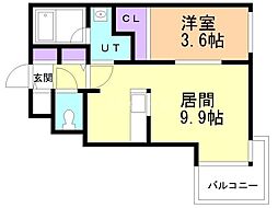 イリオスディオ 1LDKの間取図画像