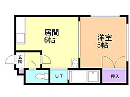 サニープレイスWEST5 1DKの間取図画像