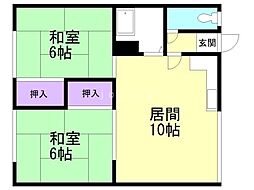 二光マンション 2LDKの間取図画像