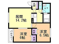 ドミール静 2LDKの間取図画像