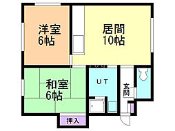 ノースコート813 2LDKの間取図画像