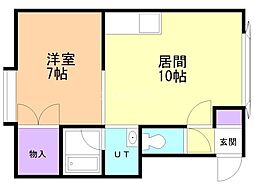 グレイスコート 1LDKの間取図画像
