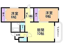 晃和レジデンス 2LDKの間取図画像