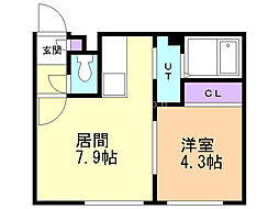 エクセル麻生 1LDKの間取図画像